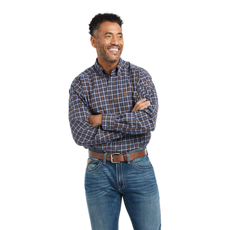 Ariat Hemden Herren - Pro Series Giacomo Stretch Classic Fit Braun/Navy ( ANTYE-9235 )